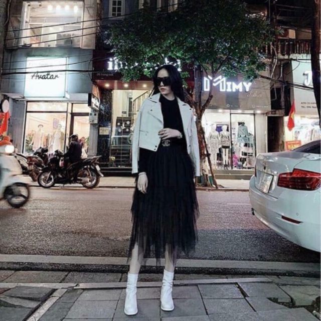 Chân váy tua rua chân váy voan tầng