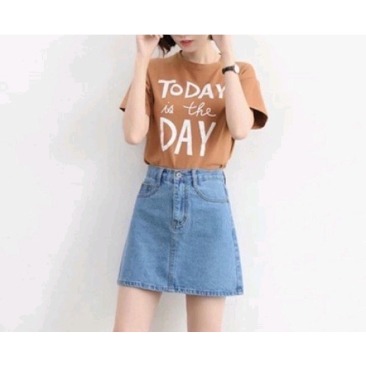 Chân váy chữ A chất vải Jeans dày dặn co giãn nhẹ có quần trong Hình ảnh + clip chính chủ ( Size S, M, L )