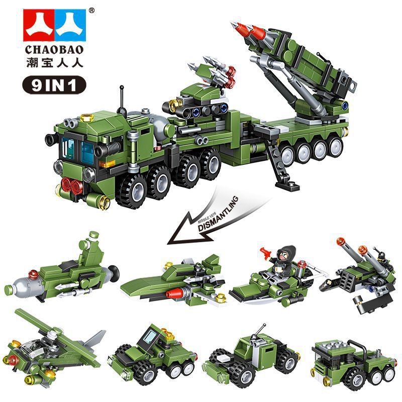 Lego con trai lắp ráp pháo đài chiến đấu và các loại xe chiến đấu với 771 miếng ghép- đồ chơi xếp hình