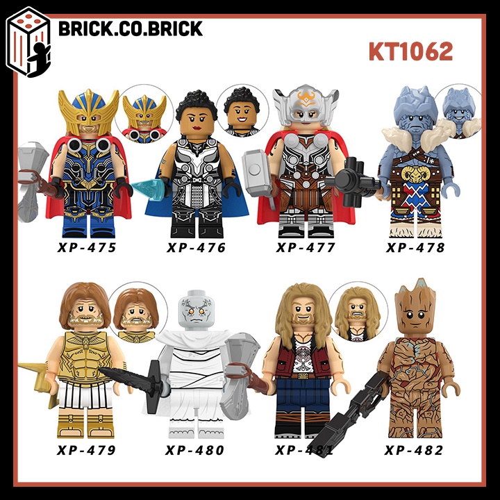 Thần Sấm Thor Love and Thunder Tình Yêu và Sấm Sét Đồ chơi Lắp ráp Nhân vật Thor 4 Jane Foster Zeus Korg Gorr KT1062
