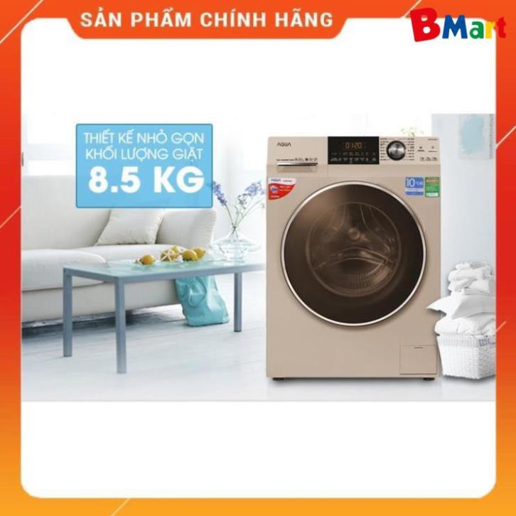 [ VẬN CHUYỂN MIỄN PHÍ KHU VỰC HÀ NỘI ] Máy giặt Aqua cửa ngang 8.5 kg màu vàng kim AQD-DD850A.N - [ Bmart247 ]  - BM