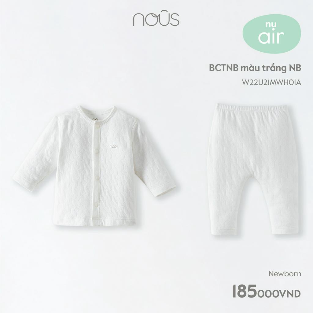Bộ quần áo sơ sinh Nous dành cho bé trai, bé gái chất liệu Nu Air kháng khuẩn cho bé