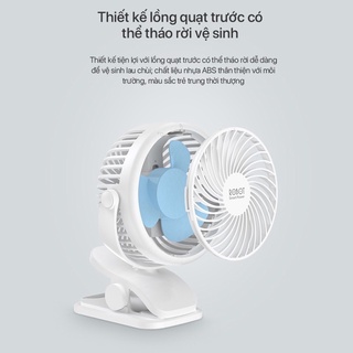 Quạt Mini Đế kẹp Đa Năng ROBOT pin 2000 mAh