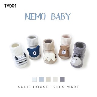 Tất Bé Trai Bé Gái Hình Thú 5D – TAD01,  Vớ Chống Trượt, Cotton Cao Cấp, Size 6 Tháng – 3 Tuổi