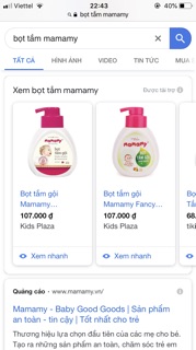 Bọt tắm Mamamy loại 400ml và 200ml
