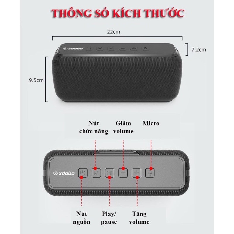 Túi Đựng Loa Bluetooth, Túi Chống Shock Xdobo X8 - Super Bass PKCB