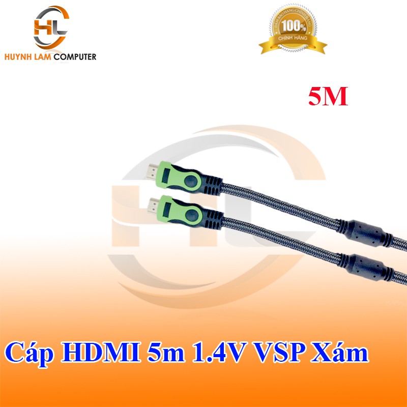 Cáp HDMI 5M VSP chuẩn 1.4V Full HD dây xám - VSP phân phối