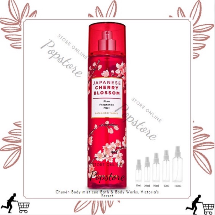 MẪU THỬ Xịt toàn thân Body Mist Bath And Body Works - Japanese Cherry Blossom 10ml-30ml-50ml-100ml