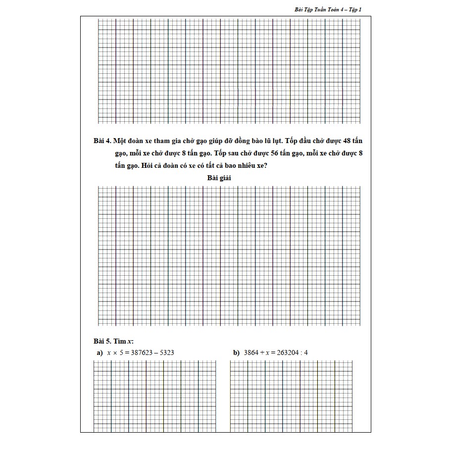 Sách - Bài Tập Tuần Toán 4 - Tập 1 (1 cuốn)