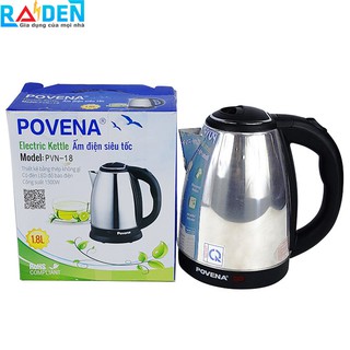 Ấm siêu tốc inox 1.8l povena pvn-18 không bị rỉ sét