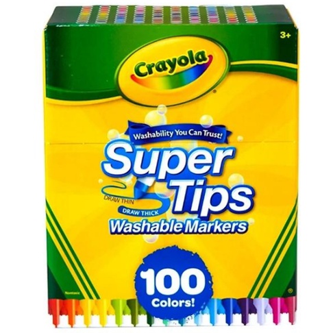 Hộp 100 Bút Lông Màu Super Tips Washable Markers - Crayola 585100
