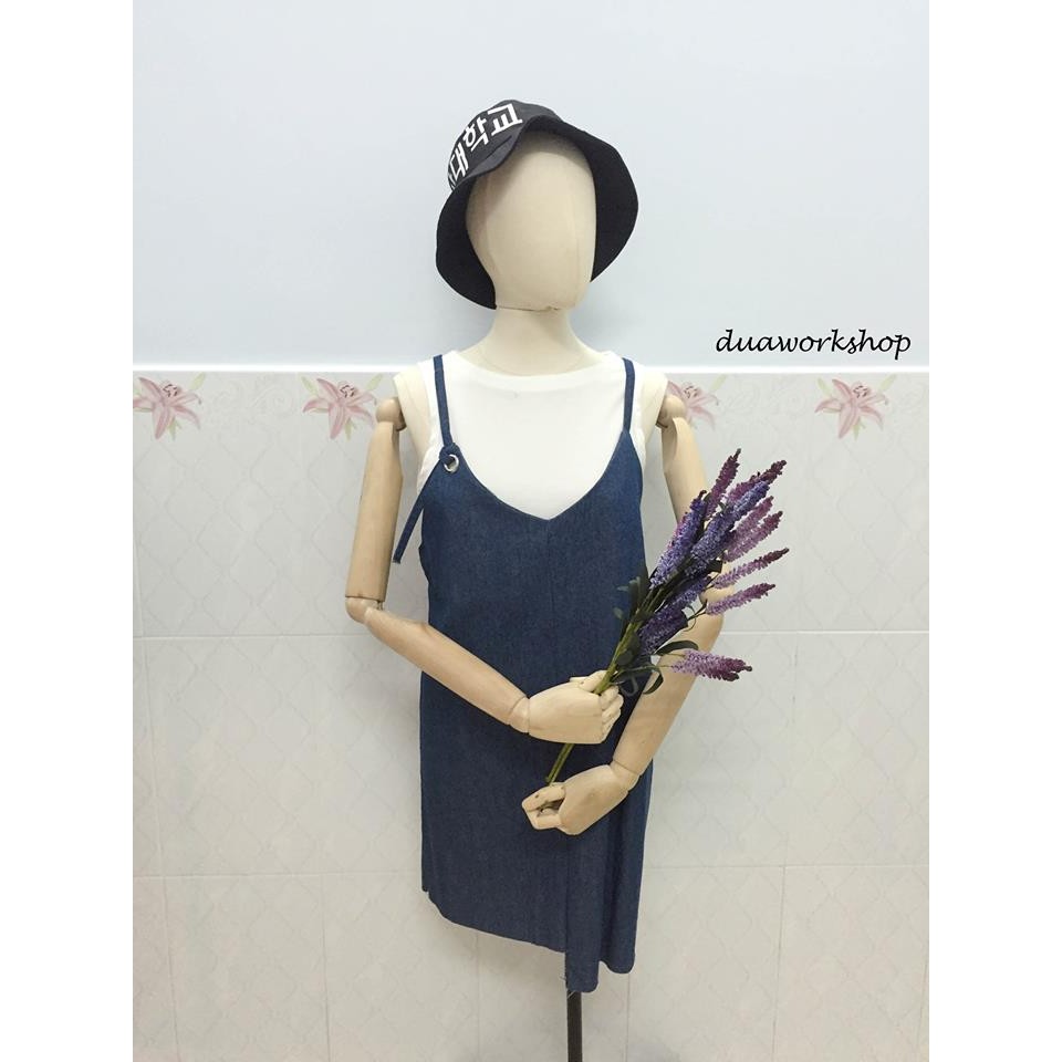 Set đầm jeans áo pull trắng ( giảm giá mạnh )