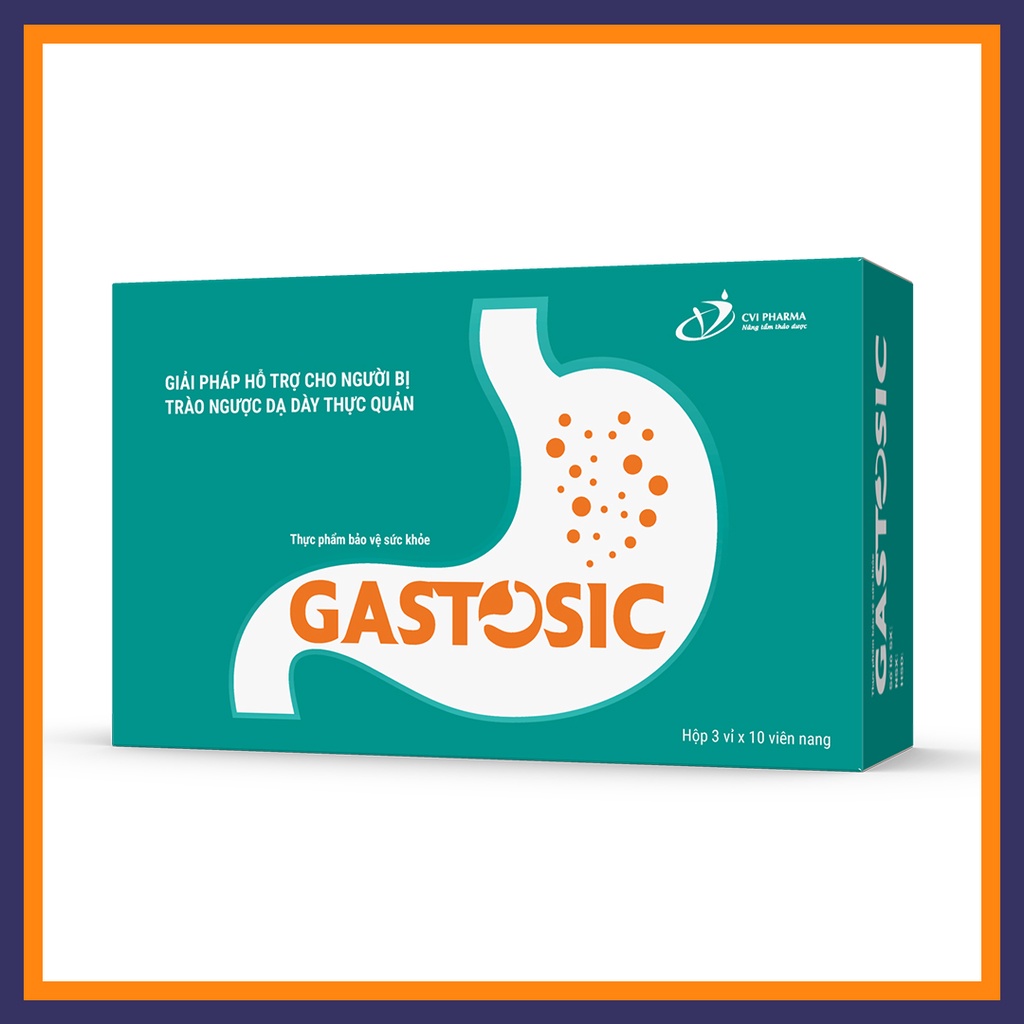 Gastosic ngăn ngừa trào ngược dạ dày biến chứng tái phát hộp 3 vỉ x10 viên nang mềm