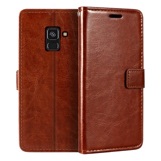 Ốp Lưng Da Nắp Gập Cho Samsung Galaxy A6 A8 Plus J4 J6 J8 2018