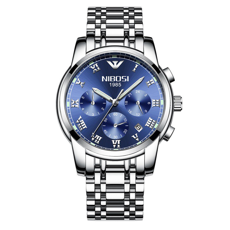 [GIÁ SỐC] ĐỒNG HỒ NAM NIBOSI 2301 (1985) DÂY THÉP ĐẶC CHẠY FULL 6KIM, THIẾT KẾ NAM TÍNH MẠNH MẼ - CHÍNH HÃNG (FULLBOX) | BigBuy360 - bigbuy360.vn