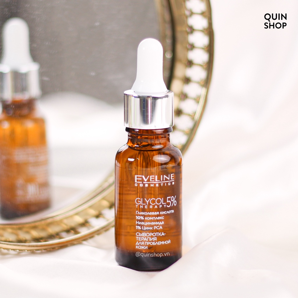 Tinh Chất Dưỡng Trắng, Giảm Mụn, Mờ Thâm Eveline Glycol Therapy 5%, Therapy 2%, Beauty & Glow Serum