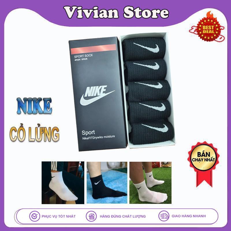 Tất NIKE NGẮN CỔ, Tất Hộp COMBO 5 đôi dệt kim cao cấp, Chất liệu 95% Cotton, kháng khuẩn, thấm hút mồ hôi cực hiệu quả.