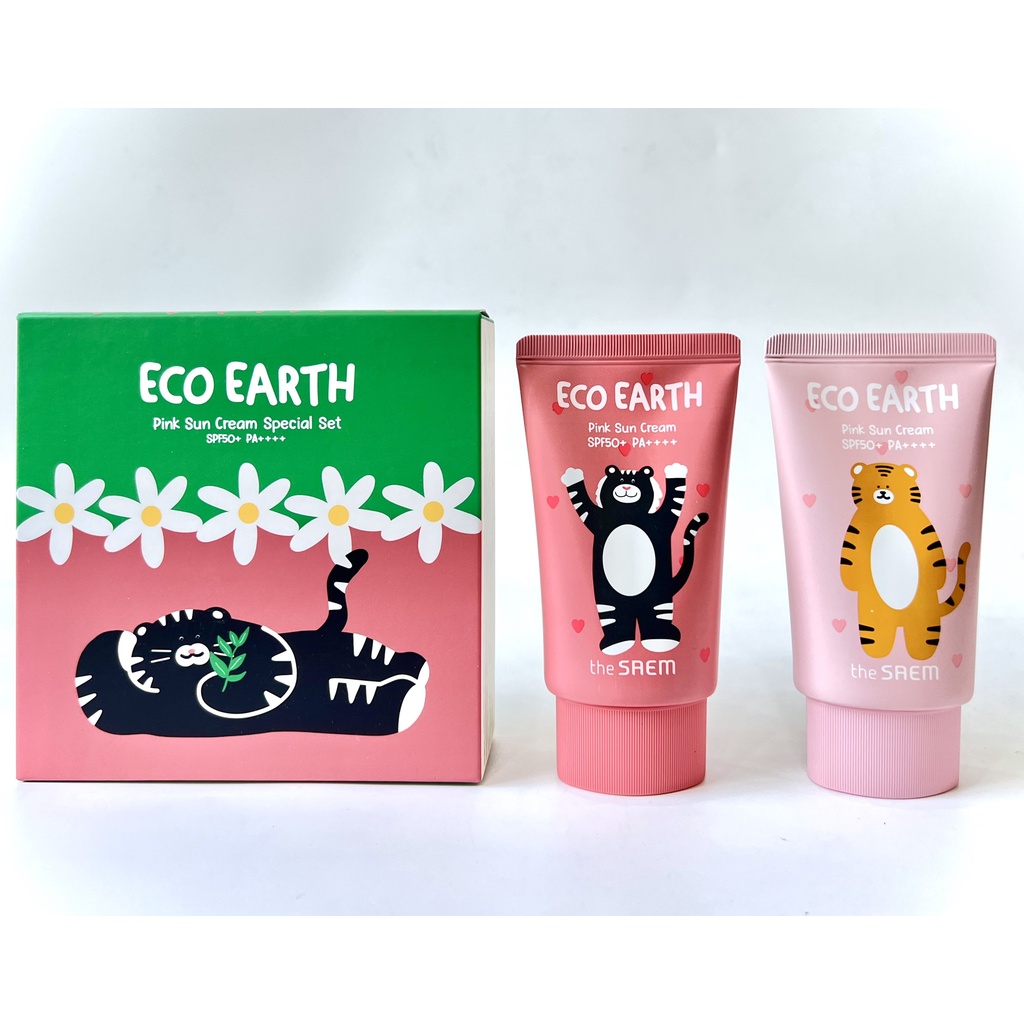 Kem chống nắng The Saem Echo Earth Pink Sun Cream Special Set SPF50+ PA++++ 50g