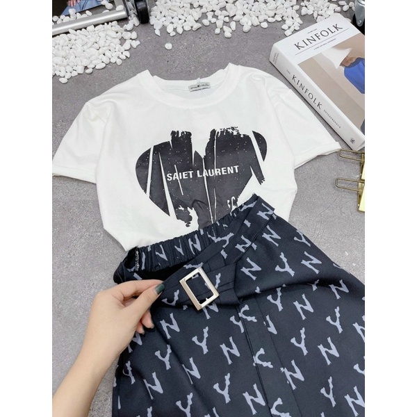 ✔ 𝗙𝗥𝗘𝗘 𝗦𝗛𝗜𝗣  SÉT CHÂN VÁY HOA TIẾT ÁO TRÁI TIM KÈM THẮT LƯNG