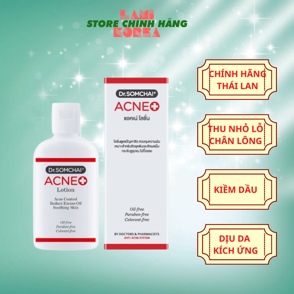 Lotion dưỡng ẩm DR.SOMCHAI ACNE làm dịu da bị viêm khiến da mịn màng sạch mụn chính hãng thái lan
