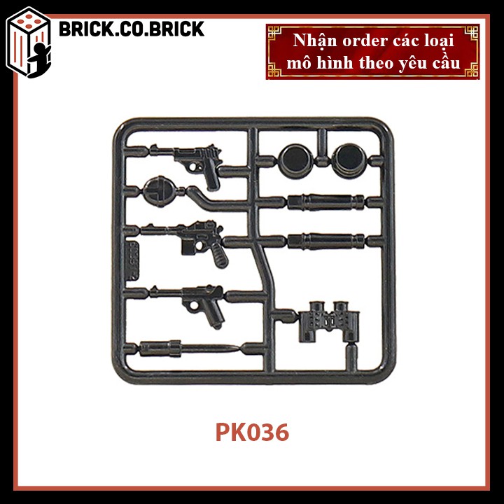 Phụ kiện MOC Army - Vũ Khí Vỉ Súng  - Đồ chơi lắp ráp minifig và non-lego mô hình sáng tạo trang trí quân đội - PK036