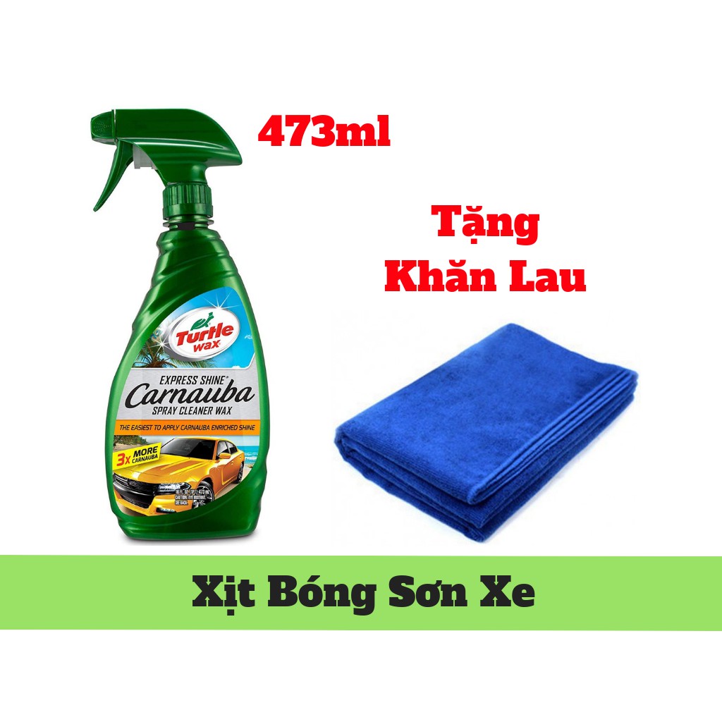 Chai xịt phục hồi và làm bóng màu sơn xe Turtle Wax Express Shine 473ml + Tặng Kèm Khăn