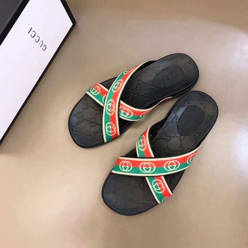 Sandal / dép xỏ ngón/ dép quai ngang và quai chéo cho nam Gucci GC GG cao cấp