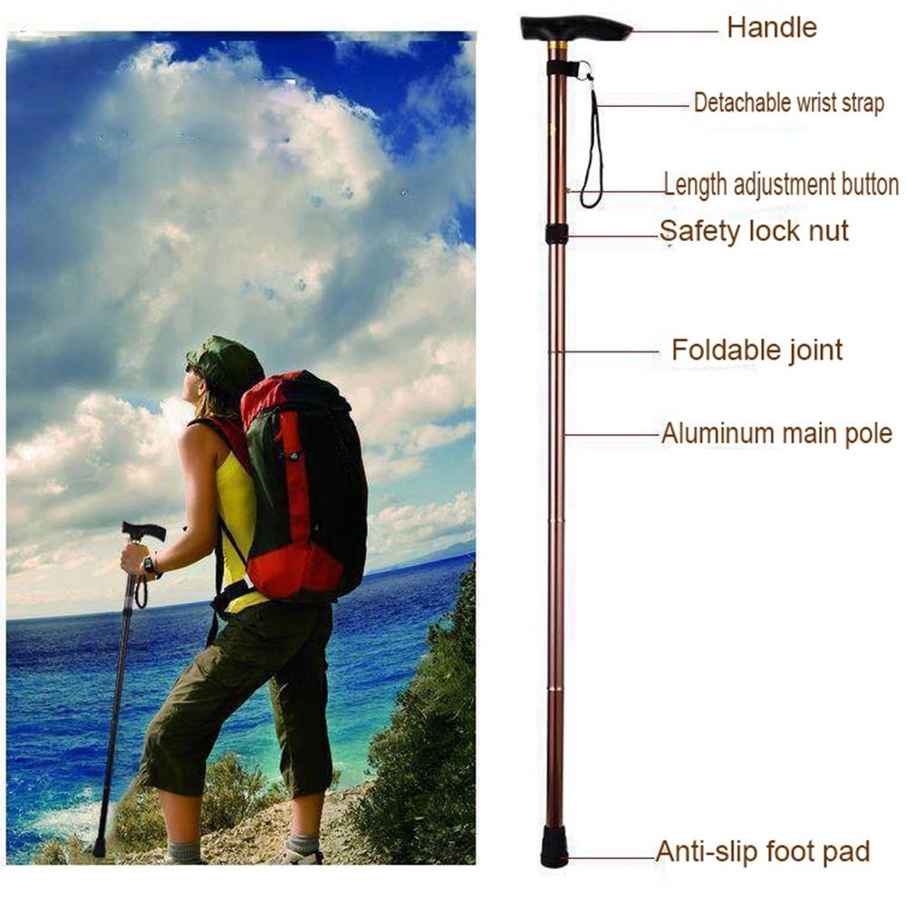 Gậy Đi Bộ Bằng Hợp Kim Nhôm Siêu Nhẹ Có Thể Gấp Gọn Tiện Dụng