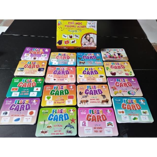 Bộ Thẻ Học Thông Minh 18 Chủ Đề loại to song ngữ tiếng Anh loại chuẩn Glenn Doman Flashcard cho bé từ 0-6 tuổi