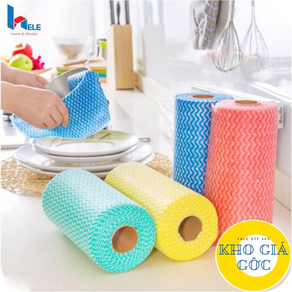 Cuộn khăn lau đa năng đa năng siêu day thấm hút nhanh -C50
