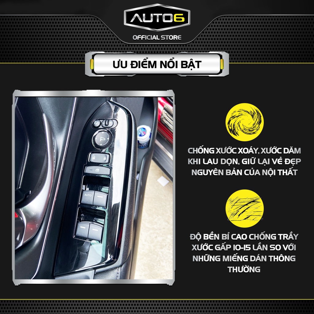 Bộ 5 chi tiết Film PPF trong suốt dán xe HONDA CRV 2018-2022 chống xước bảo vệ nội thất ô tô - AUTO6