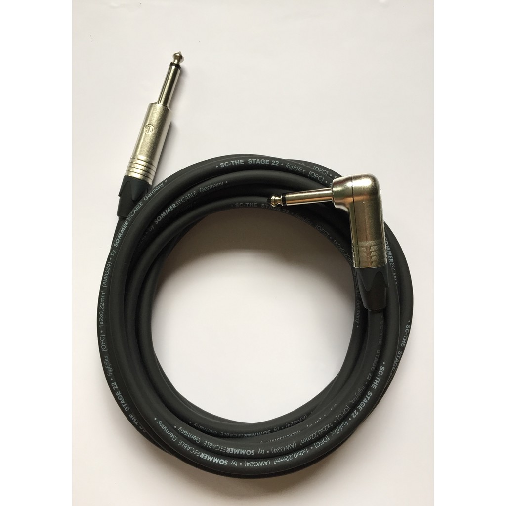 dây line guitar jack 6,3mm to jack 6,3mm L - dây jack nhạc cụ - jack Neutrik - cable Sommer model Stage 22 Highflex