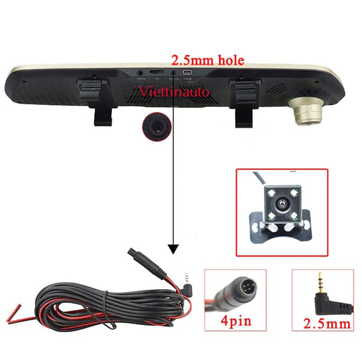 Camera lùi lắp cho Camera giám sát hành trình rắc cắm 2.5mm  Loại 4 Chân | BigBuy360 - bigbuy360.vn