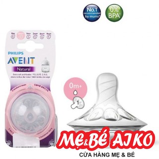 Núm ty Silicone Philips Avent cho trẻ sơ sinh 1 lỗ - tốc độ dòng chảy mức 1 SCF651/23
