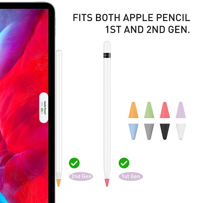 Bảo Vệ Đầu Bút Apple Pencil 1, 2 Bộ 8 Đầu Silicone Aha Style  Silicone Tip Cover