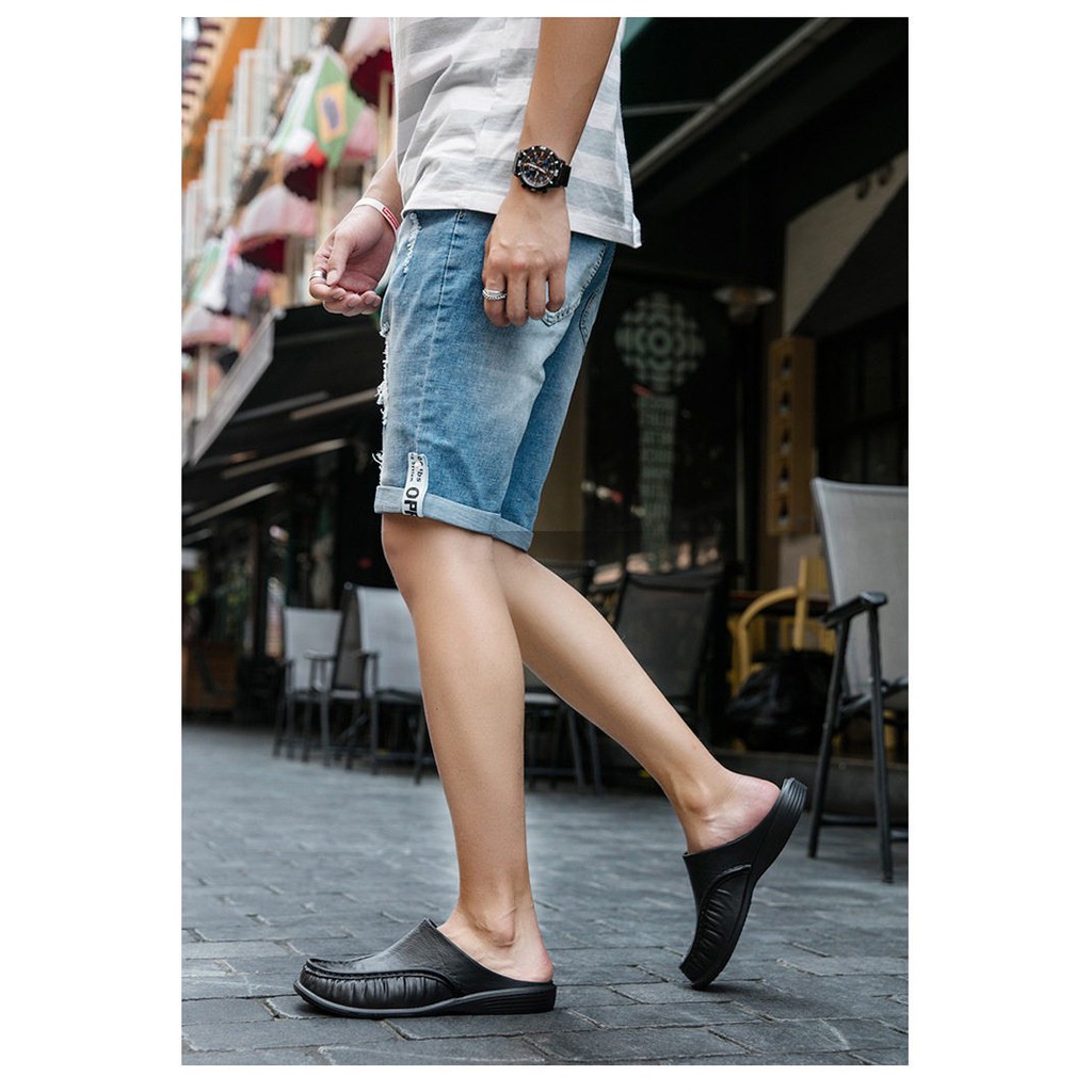𝐢𝐃É𝐏 𝐒𝐋𝟎𝟏𝟏 Dép sục lười bít mũi Nam đi mưa đi làm đúc nguyên khối EVA siêu nhẹ êm chân chống thấm nước