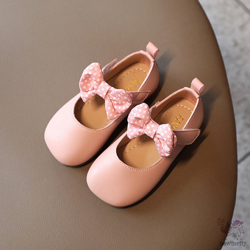 Giày búp bê đế mềm đính nơ xinh xắn phong cách Hàn Quốc thời trang cho bé gái