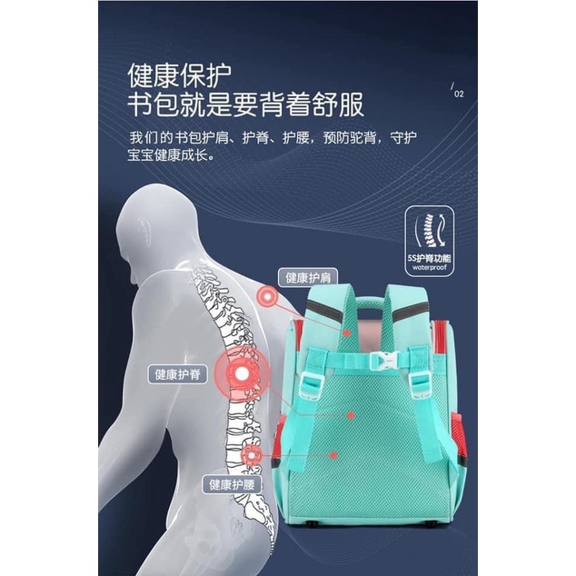 Balo chống gù cho bé mẫu giáo mầm non tiểu học in các nhân vật hoạt hình siêu dễ thương JIMADO AA66632