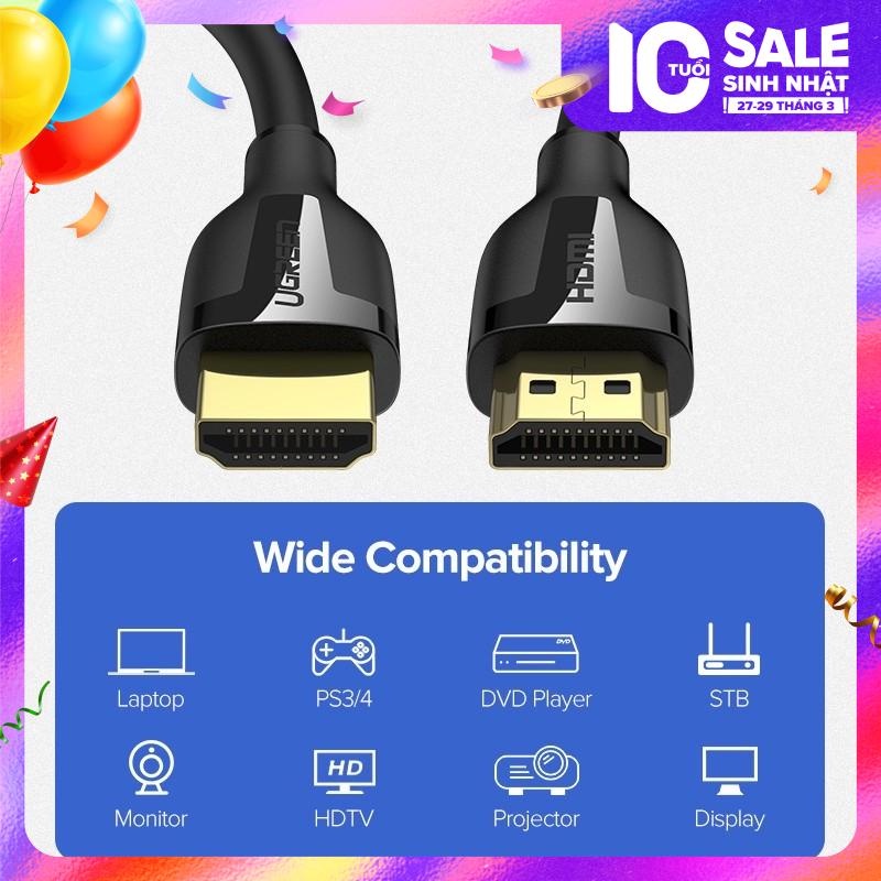 Dây cáp HDMI 2.0 UGREEN ED030 độ phân giải 4K@60Hz dài từ 1-2M