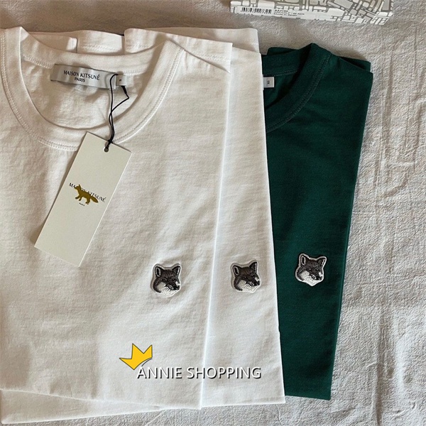 Áo Thun Cotton Tay Ngắn Thêu Hình Đầu Cáo Xám + Tag S-5X Thời Trang Unisex