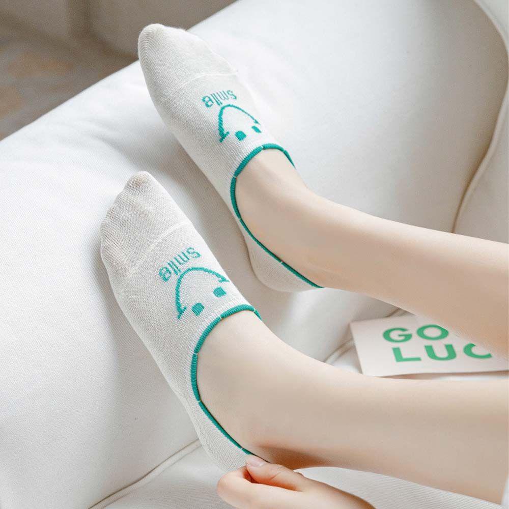 Vớ Cổ Thấp Chống Trượt Thoải Mái In Họa Tiết Dễ Thương Nhiều Màu Sắc Cho Nữ