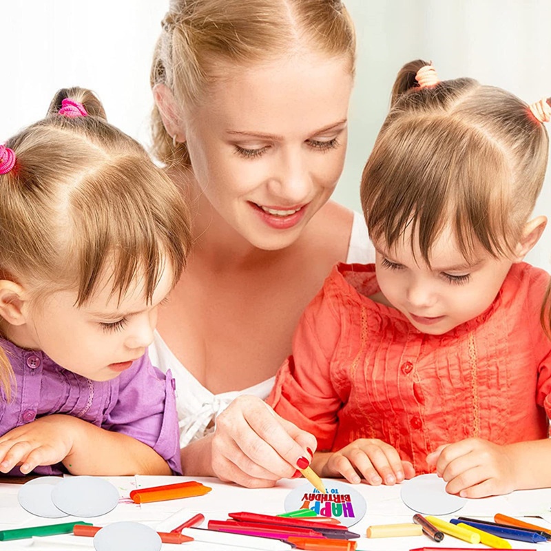 Set 24 Đĩa Tròn Bằng Nhựa Acrylic Trong Suốt 4Inch