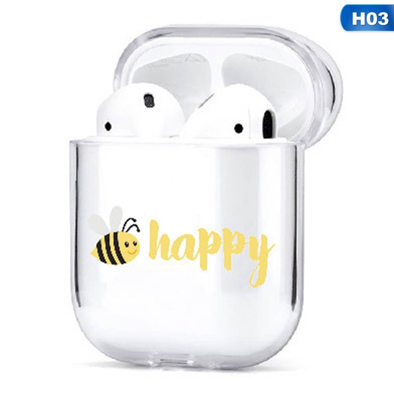 Vỏ Bảo Vệ Hộp Sạc Tai Nghe Airpods 1 / / 2 Bằng Nhựa Pc Cứng Trong Suốt Họa Tiết Jinshiyuang Sáng Tạo