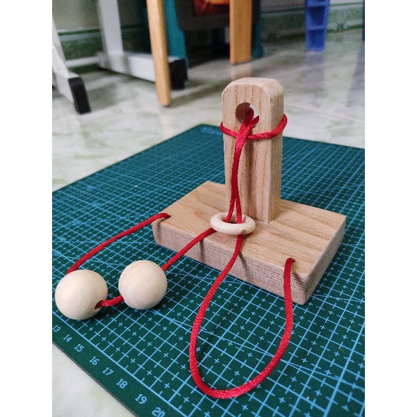 Đồ chơi trí tuệ_Thử thách trí não_Ball &amp; Rope (V4) - Wooden Puzzle_Hack não &amp; Độc đáo_Logic_IQ Toys_Sưu tập Hàng độc lạ