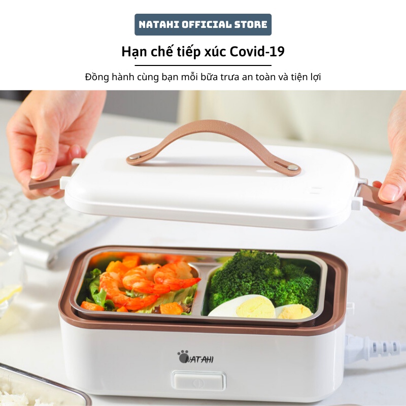 [XUẤT NHẬT] Hộp cơm cắm điện văn phòng giữ nhiệt NATAHI JP01 Inox 304, đựng thực phẩm, nấu cơm, hâm nóng, làm quà tặng