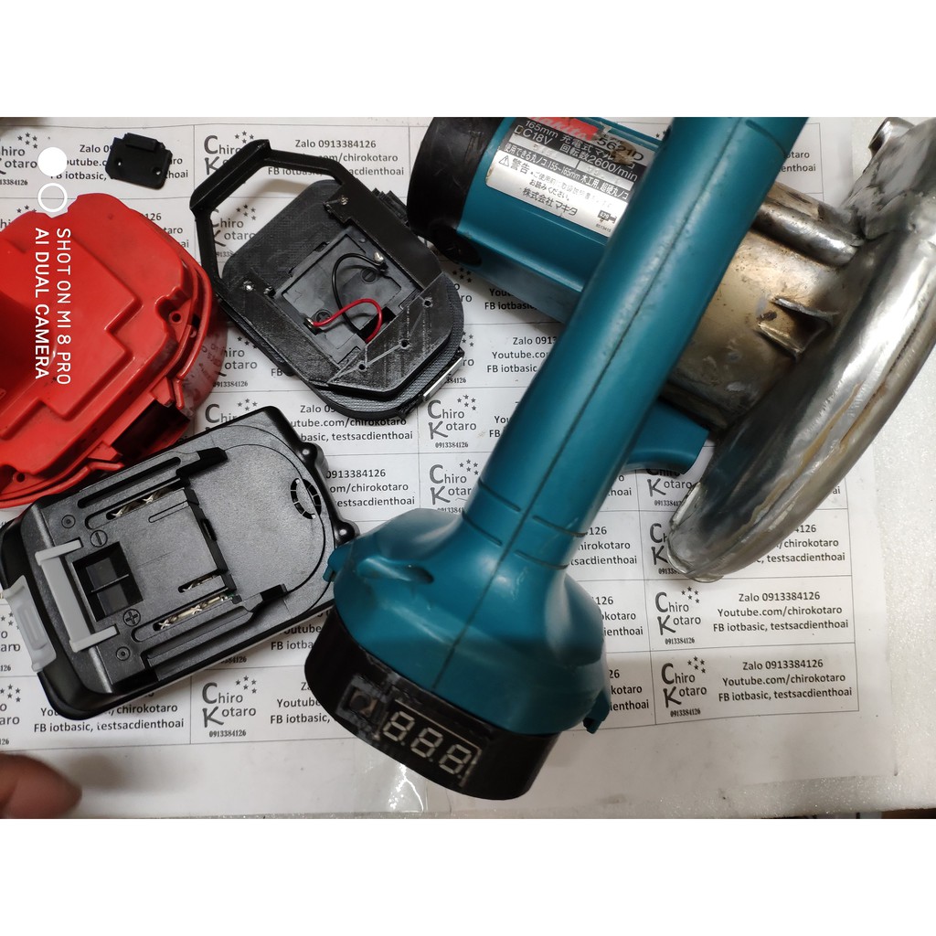 Đế chuyển pin máy Makita 18V NiCD dạng đầu đút sang dùng hộp pin cài Makita