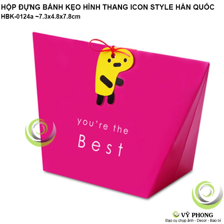 HỘP GIẤY ĐỰNG BÁNH KẸO HÌNH THANG HỘP QUÀ TẶNG CÁC DỊP LỄ TẾT ICON STYLE HÀN QUỐC HBK-0124