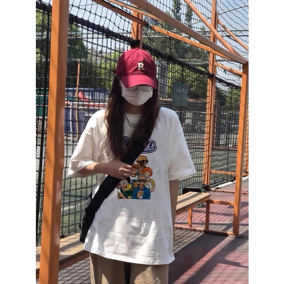 Áo thun SELVZE cotton tay ngắn dáng rộng in họa tiết phong cách thời trang chất lượng cao cho nữ