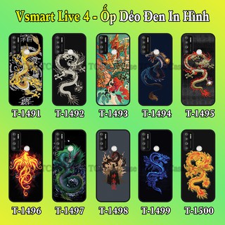 Ốp lưng Vsmart Live 4 dẻo đen in hình Rồng