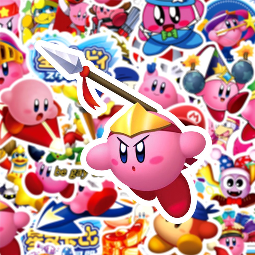 Set 50 miếng sticker dán trang trí hình game Kirby đáng yêu